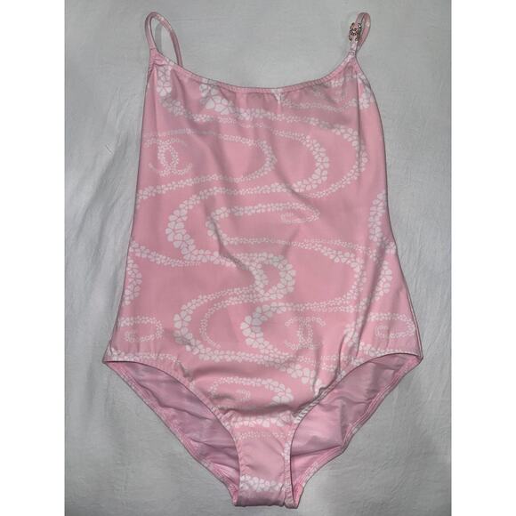 Chanel 25M Coco Beach Pink CC Logo One Piece Swim Swimsuit Runway Bathingsuit 40 - Picture 2 of 16
